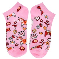 Robin Ruth Ankle Socks, Size 36-42 - Dala Horses, Pink