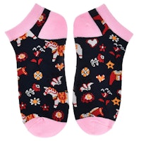 Robin Ruth Ankle Socks, Size 36-42 - Dala Horse, Black/Pink