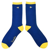 Robin Ruth Embroidery Socks, Size 40-45 - Swedish Flag, Blue/Yellow