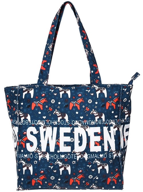 Robin Ruth Classic Small Canvas Bag, Dala Horse, Multicolor - 25x25 cm
