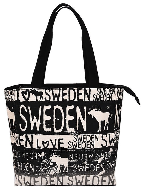 Robin Ruth Classic Canvas Bag Small, Moose, Black/White - 25x25 cm