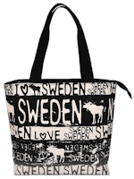 Robin Ruth Classic Canvas Bag Small, Moose, Black/White - 25x25 cm