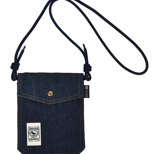 Robin Ruth Denim Passport Bag, Sweden, Navy - 15x19 cm
