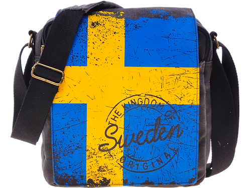 Robin Ruth Messenger Bag, Sweden, Blue/Yellow- 25x25 cm