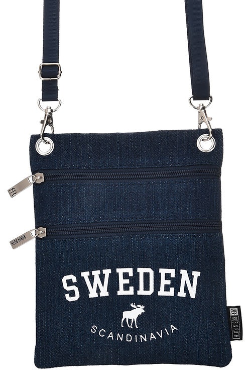 Robin Ruth Denim Neck Bag, Sweden, Navy - 17x21 cm