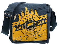 Robin Ruth Messenger Bag, Sweden, Blue/Yellow Moose - 25x25 cm