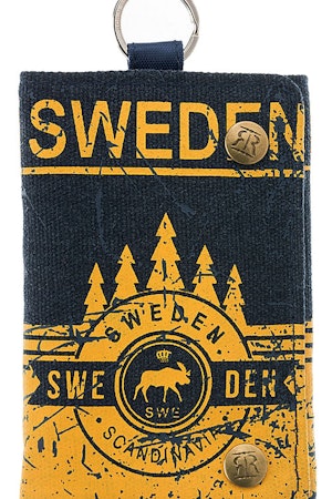 Robin Ruth Canvas Wallet Moose, Black/Yellow- 24x12 cm