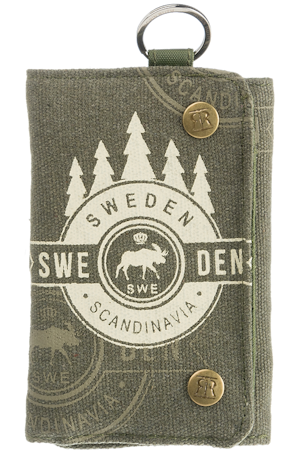 Robin Ruth Canvas Wallet Moose, Green - 24x12 cm