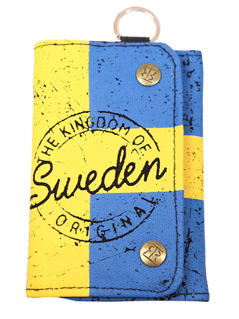 Robin Ruth Canvas Wallet, Sweden Flag, Blue/yelow - 24x12 cm