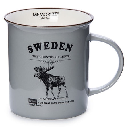 Robin Ruth Moose Story Mug Large, Grey - 8,5x9.3 cm