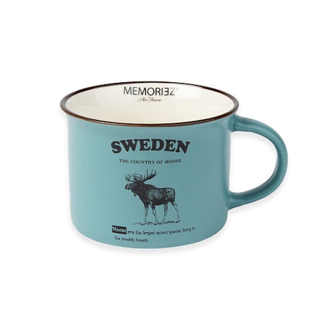 Robin Ruth Moose Story Mug Small, Blue - 9,5x10 cm