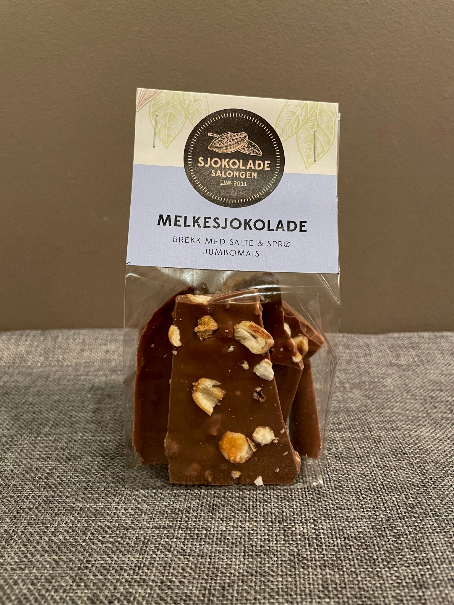 Sjokoladebrekk Melkesjokolade med Jumbomais