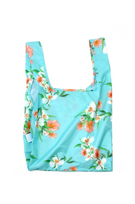 Shoppingkasse, shopping bag, strandväder från Kind bag. Turkos med blommor - Floral