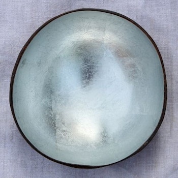 Coconut Bowl Kokosskål - Glaserad Silver