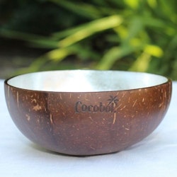 Coconut Bowl Kokosskål - Glaserad Silver