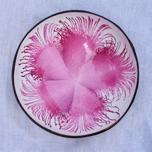 Coconut bowl Kokosskål - rosa blomma - cocobol