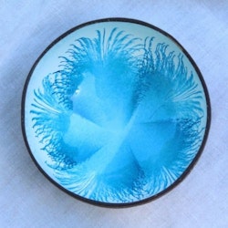 Coconut Bowl Kokosskål - blå blomma
