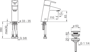 Oras Cubista 2804F Tvättställsblandare