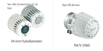 Danfoss Radiatortermostat utbytes