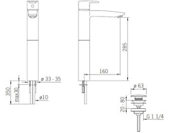 Oras Cubista 2801 Hög Tvättställsblandare