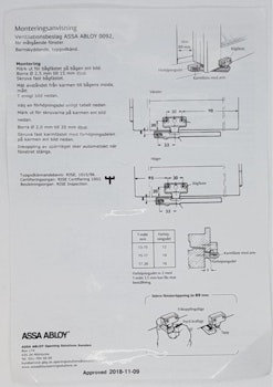 Assa Abloy Ventilationsbeslag  Fix 92