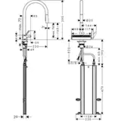 Hansgrohe Aquno Select M81 Köksblandare 170 Utdragpip