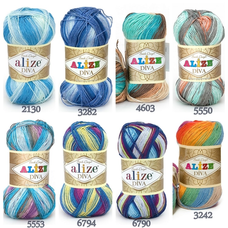 Diva Batik Alize 100g virkgarn