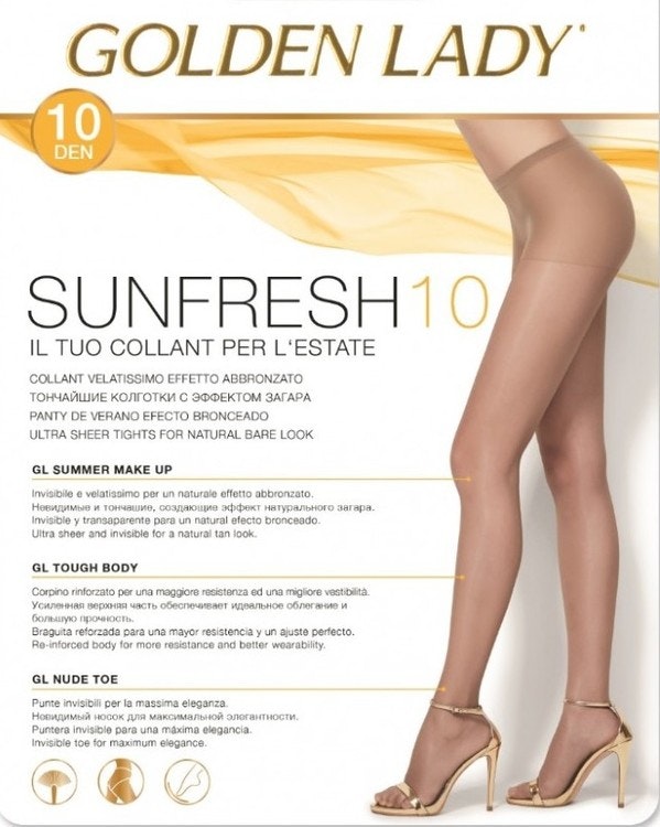 Sunfresh 10 den Golden Lady strumpbyxa 5/XL