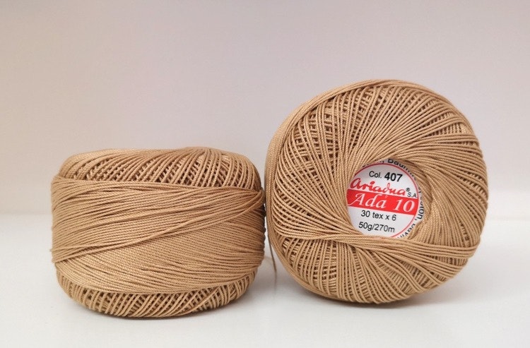 Ada 10 merceriserat bomull 50g/270m virkgarn nr 10