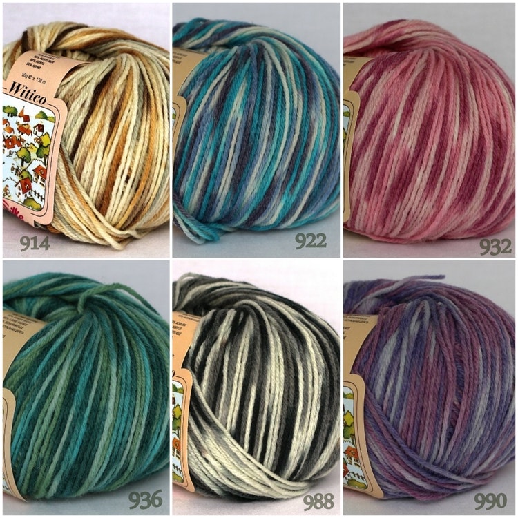 Witico ull/akryl garn melerad Silke 50g