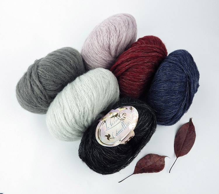 Camellia nät glitter garn La Passion 50g