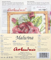 Broderikit tavla med moulinégarn Ariadna Rosa 15x15 cm