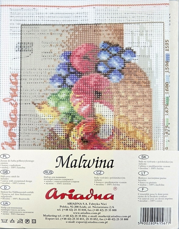 Broderikit tavla med moulinégarn från Ariadna Frukter