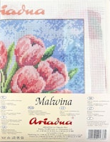 Broderikit tavla med moulinégarn från Ariadna Blommor
