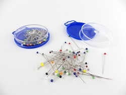 Knappnålar i plastikask Plasthuvud 44mm 10g