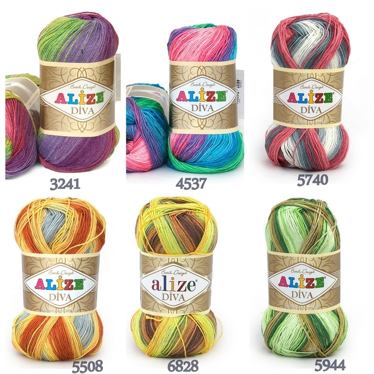 Diva Batik Alize 100g virkgarn