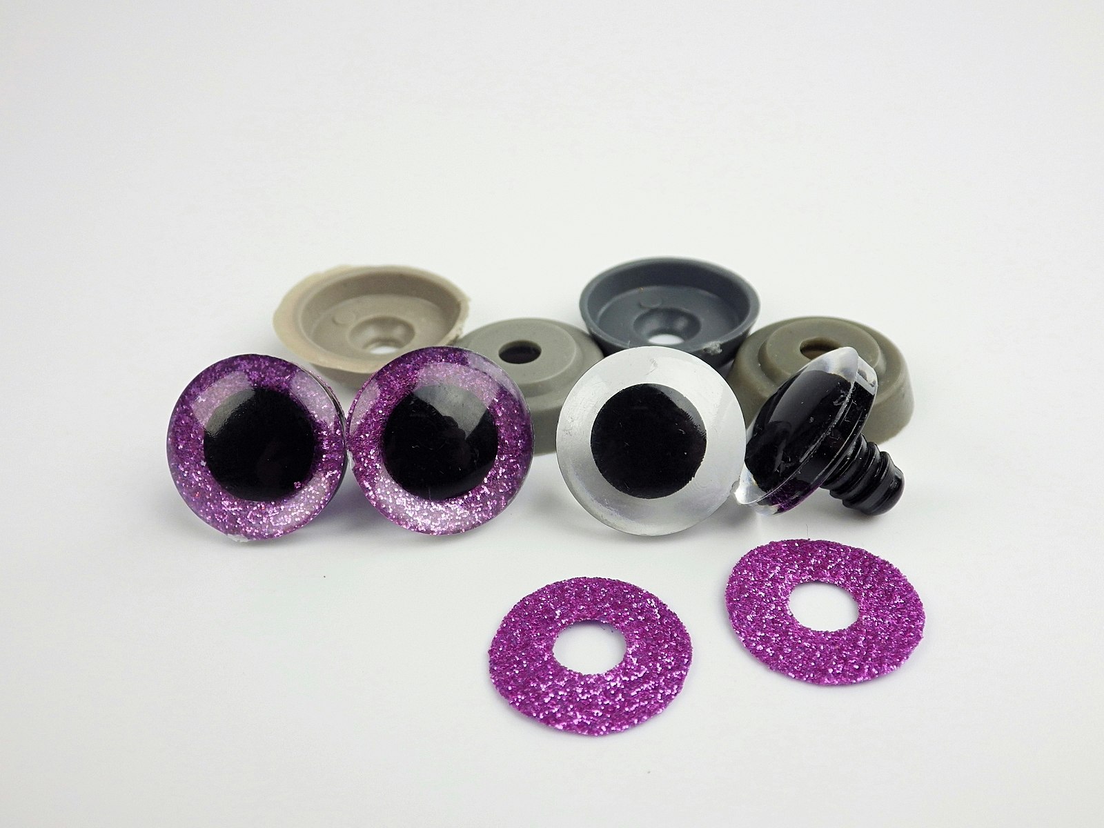 Säkerhetsögon 4-pack 20 mm glitter