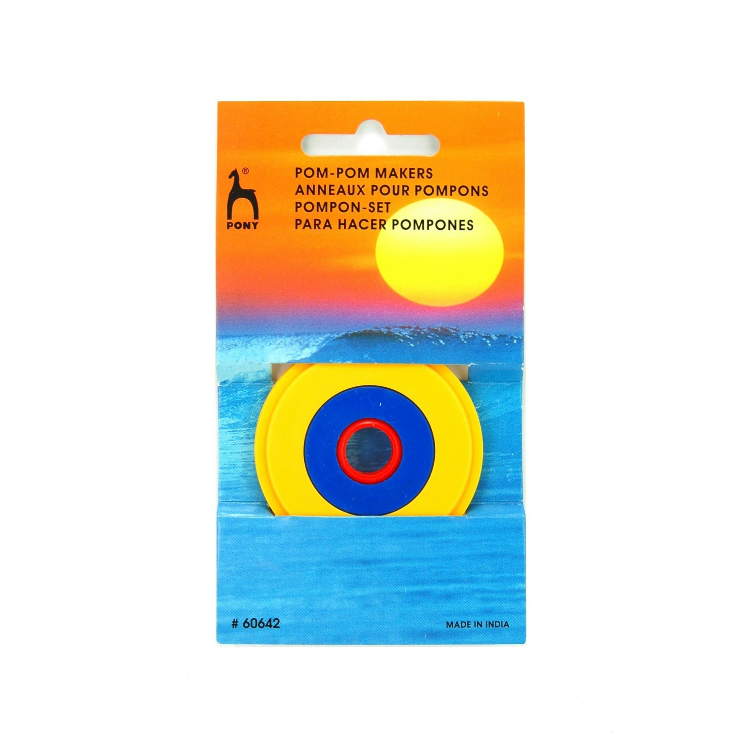 Pompon makers av plast 3pack Pony