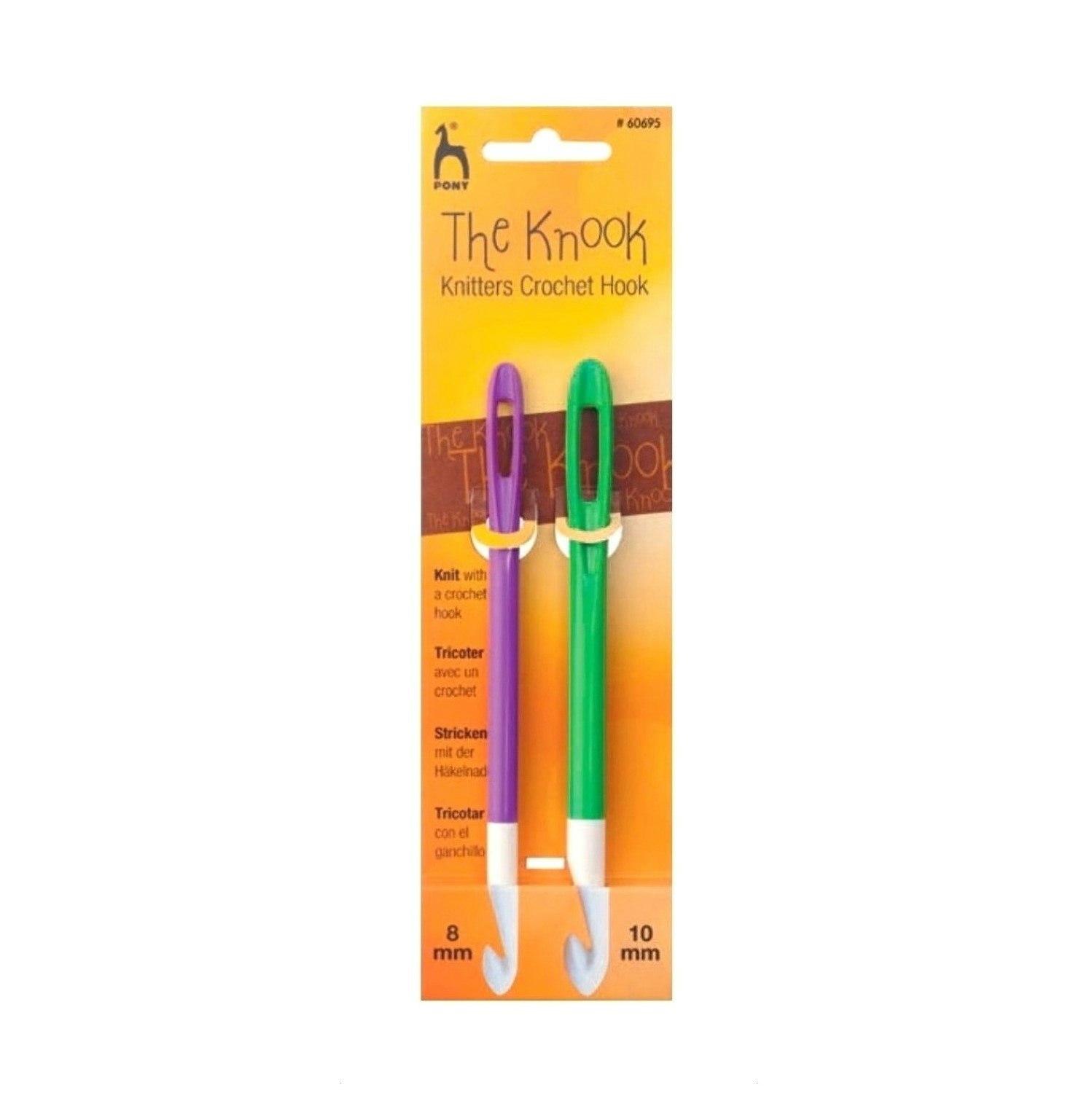 Knooking virknål 2pack av Plast Pony 8/10 mm