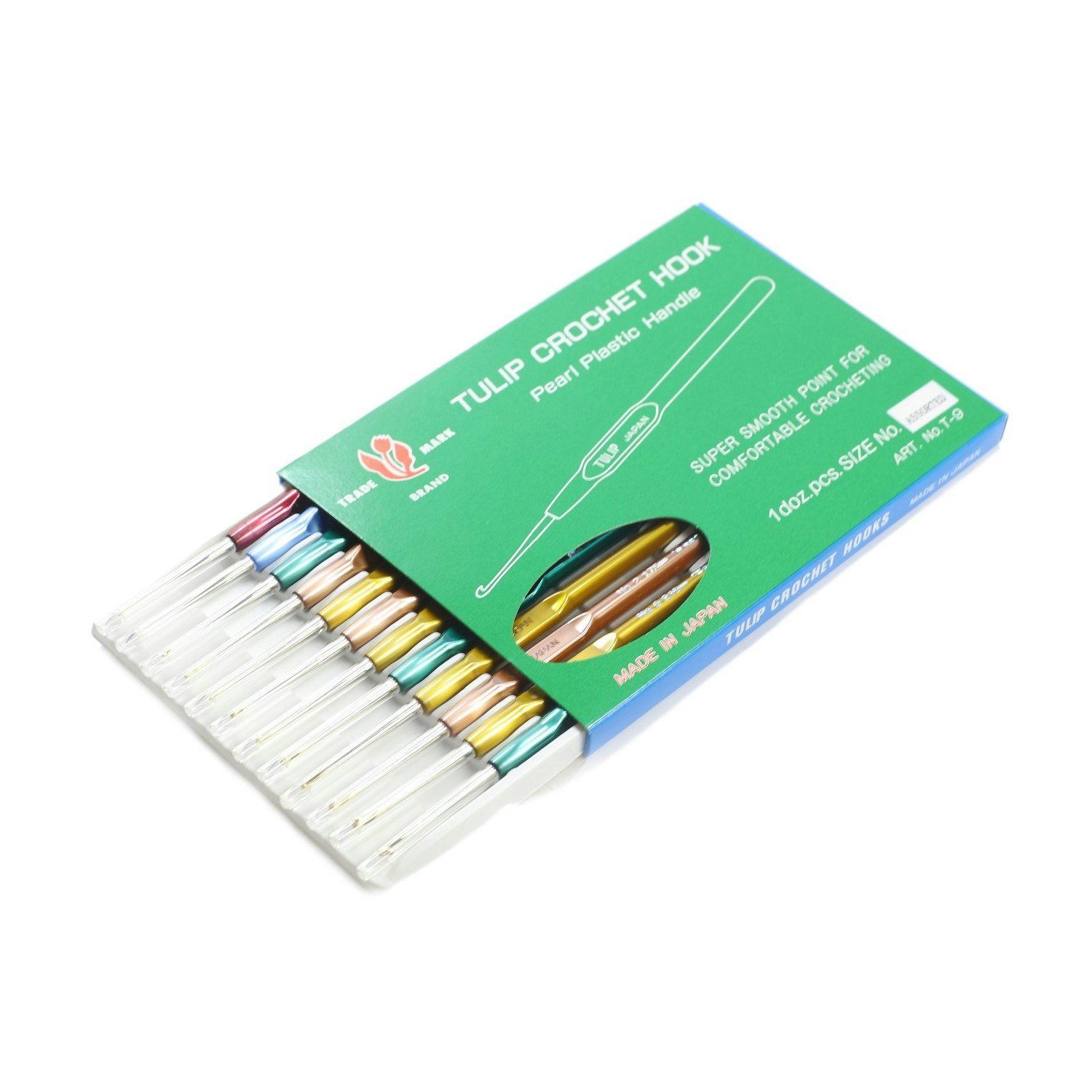 Virknålar Set 12 st Tulip 0,50-2,10 mm stål  med plast handtag