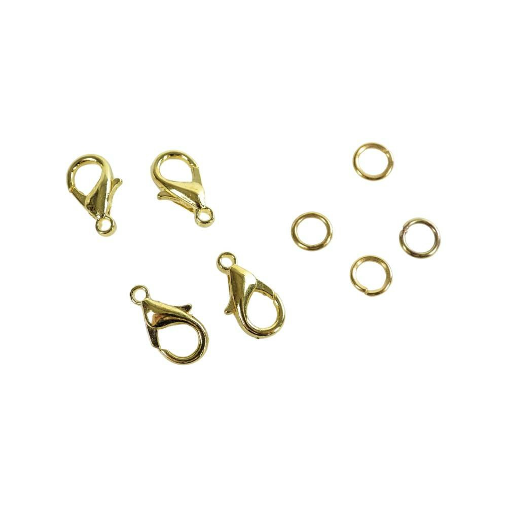 Karbinhake lås 14x7mm med ring 4st till smycken