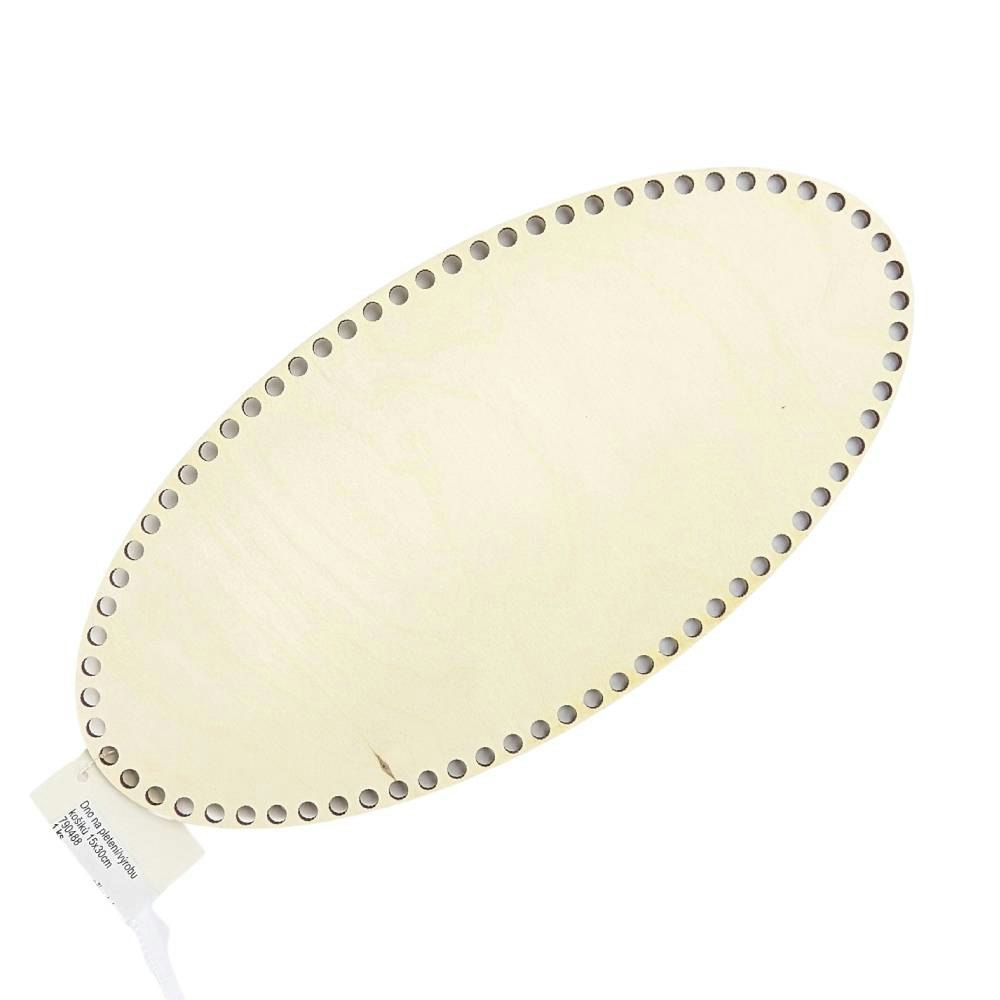 Korgbotten Väskbotten i trä oval 30 x 15 cm