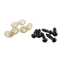 Säkerhetsögon 3 par 6 mm svart
