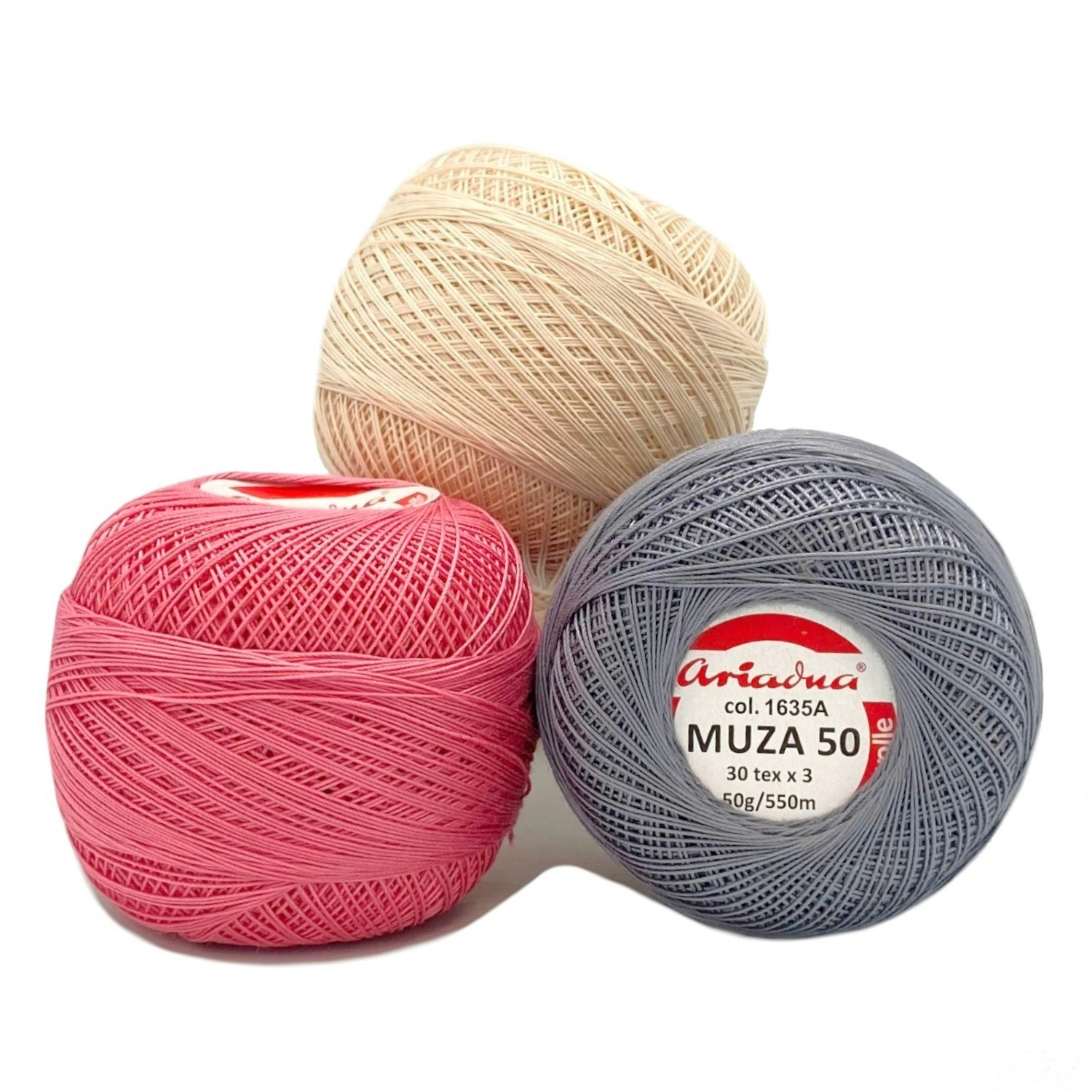 Muza nr 50 Ariadna merceriserat bomull 50g/550m virkgarn