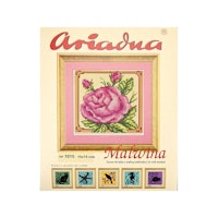 Broderikit tavla med moulinégarn Ariadna Rosa 15x15 cm