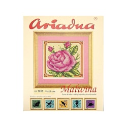 Broderikit tavla med moulinégarn Ariadna Rosa 15x15 cm
