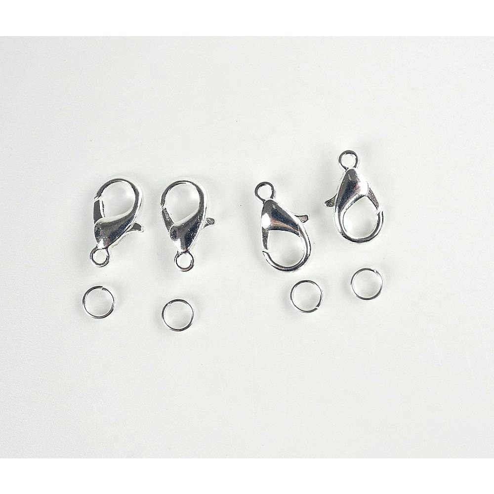 Karbinhake lås 14x7mm med ring 4st till smycken