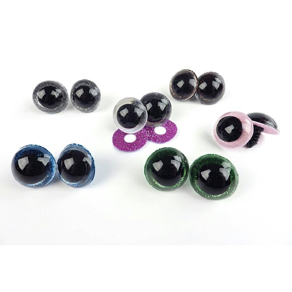 Säkerhetsögon 1 par 20 mm glitter