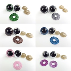 Säkerhetsögon 1 par 20 mm glitter