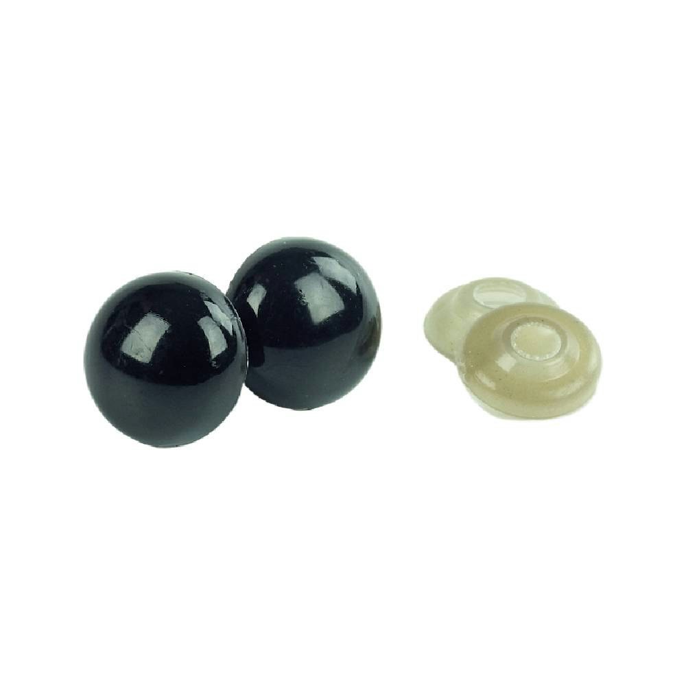 Säkerhetsögon svart 15mm ett par